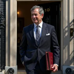 Prime Minister Gordon Brown departing 10 Downing Street following his narrow electoral victory in the 2007 general election