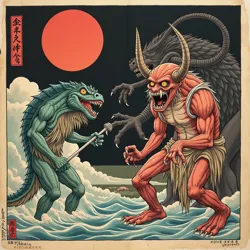 Traditional Japanese yokai artwork