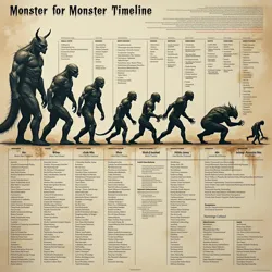 A visual representation showing the declining rate of new culturally significant monster archetypes from 1800-2025