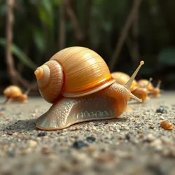 A group of gastropods transitioning between environments