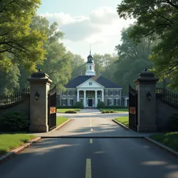 The heavily fortified entrance to Camp David following the 2018 Constitutional Crisis