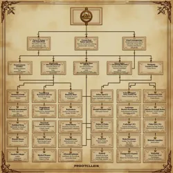 Organizational chart showing the hierarchical structure established by the Hermetic Protocols