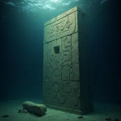 Intricate geometric patterns found on a submerged ceremonial pillar near the [Gallieni Ridge](/wiki/ancient-mysteries-of-the-kerguelen-underwater-empire/gallieni-ridge), showing characteristic elements of the Austral Symbolic System