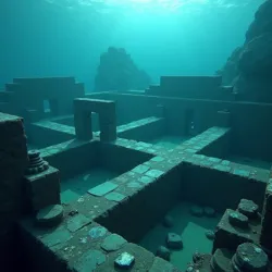 Underwater ruins of a suspected ceremonial complex featuring the distinctive geometric alignments characteristic of Kerguelen architecture