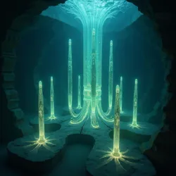 A preserved biolight communication node discovered in the underwater ruins of the Mu capital