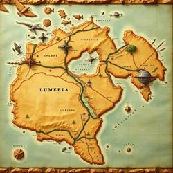 Ancient map showing the continent of Lumeria