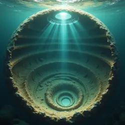 Theoretical model showing the proposed layers of hollow earth civilizations and their relationship to surface geological features