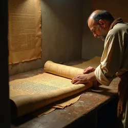 Modern preservation techniques being applied to pre-Sumerian scrolls in a climate-controlled chamber