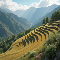 Agricultural terraces constructed by the Department of Alpine Agriculture near La Paz, 1947