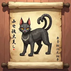 Traditional nekomata artwork