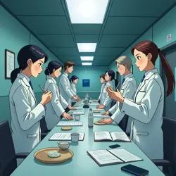 A pivotal scene from Neo-Cell Academy showing Tanaka's signature style of combining scientific accuracy with emotional storytelling