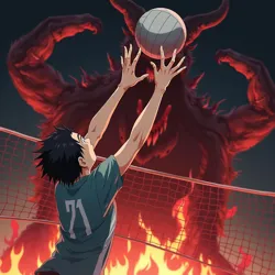 Dramatic volleyball scene