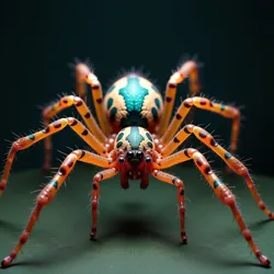 A Chromatophore Huntsman demonstrating its remarkable color-shifting abilities during a scientific observation session at the [Arachnid Research Institute](#)