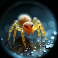 A [Micro Jumper](#) specimen viewed through a quantum microscope, showing its distinctive crystalline exoskeleton