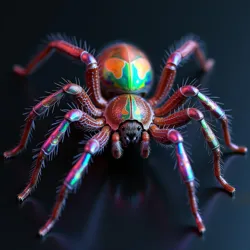 A Rainbow Stalker displaying its characteristic iridescent patterns during a mating display