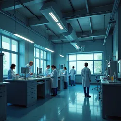 Scientists in the Advanced Properties Laboratory conducting tensile strength tests on shadow silk strands