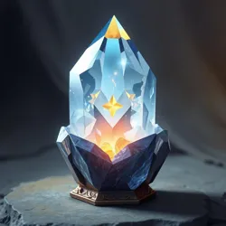 Crystal artifact glowing