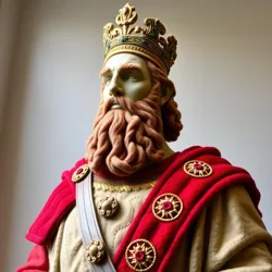 Life-sized felt sculpture of Emperor Falcosus