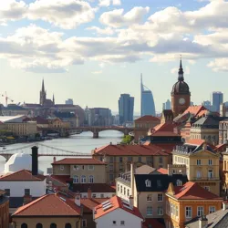 The skyline of Veloix, showcasing its mix of historical and modern architecture