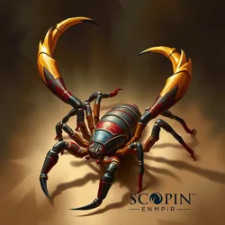 Illustration of a scorpion with a map overlay