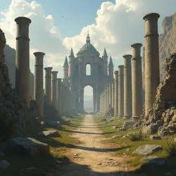 Depicts the ruins of the once grand city of Sorna, the former capital of the Sorn Confederacy, now silent witnesses to the empire's rise, zenith, and eventual fragmentation.