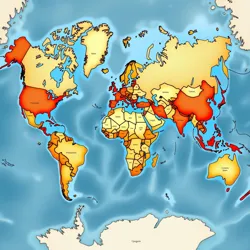 Global visualization of contested attention surfaces and corporate control zones as of 2045