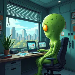 BioBlob conducting a virtual property tour from its specialized containment habitat/office space