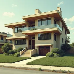 A typical suburban surrealist home displaying characteristic temporal-spatial distortions and memory-loop windows