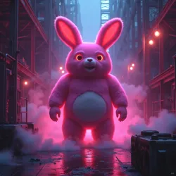 The official album artwork for Born Chungy, featuring a neon-illuminated Big Chungus emerging from a misty warehouse rave