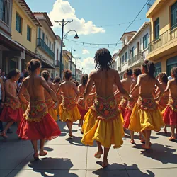 Spontaneous Chungueira dance gathering during the 2022 Salvador Carnival