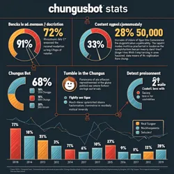 A visualization of ChungusBot's content moderation statistics showing its effectiveness in maintaining community standards