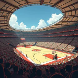 The specially designed Neo-Rotundist arena at the 2023 World Chungueira Championships in São Paulo