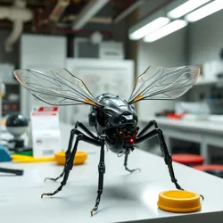 Advanced mechanical insect prototype in development lab