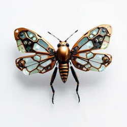 Mechanical butterfly with crystalline wings