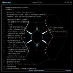 Programming interface showing Hexacode syntax