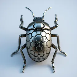 A metallic beetle with hexagonal plating