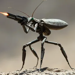 Combat mantis executing precision strike