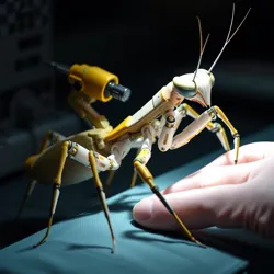 Precision mantis performing microsurgery