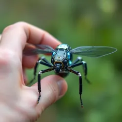 Quantum-enabled robotic insect being programmed