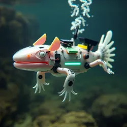 Close-up of the advanced sensor array integrated into regenerated gill structures