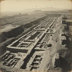 Aerial photograph of the Great Necropolis Excavation site taken in 1924, showing the extensive network of burial chambers and archaeological trenches