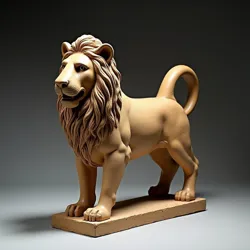 Detailed lion-shaped vessel