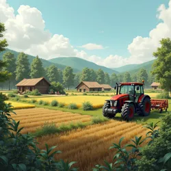 Agricultural commune with modern farming equipment