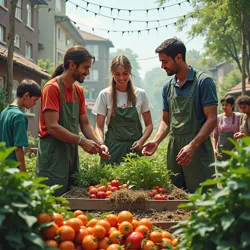 Members of the Urban Agricultural Collective during their seasonal harvest celebration