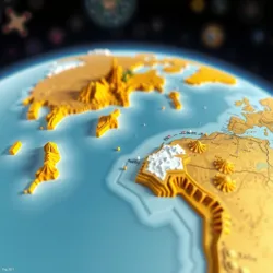 3D animated map showcasing a fictional landscape