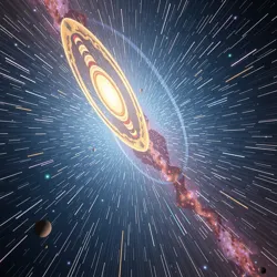 A visualization of the Celestial Mirage showing stars and planets in dynamic motion