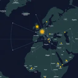 3D animated map of the Great Corporate Constellation