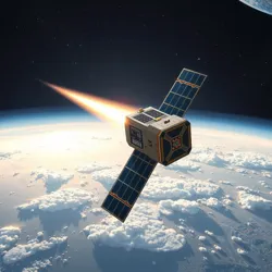 An artist's rendering of the Animated Satellite orbiting Earth