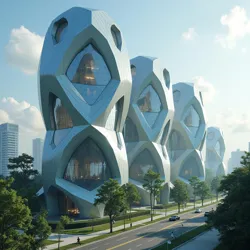 The distinctive dodecahedral headquarters of Geobaby Solutions in Singapore's Biotechnology District