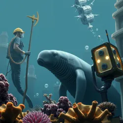 Dugong engineer at work in an underwater city